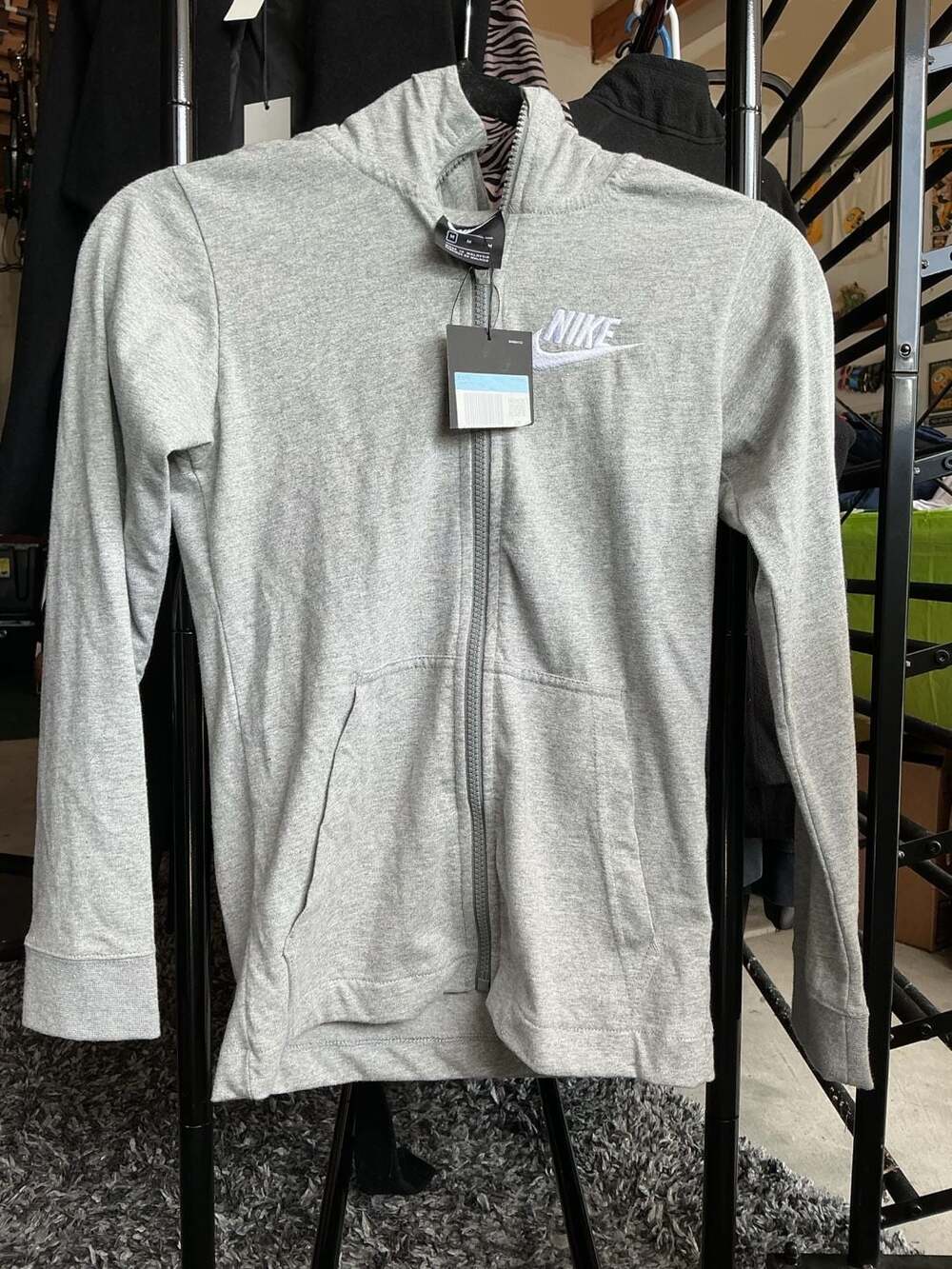 Nike Boys Heathered Gray Full Zip Hoodie AA6628-064 Size M